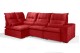 Sofá Retrátil Reclinável ELLOA DE CANTO COM CHAISE 3.85 x 1.80m ESTILO ESTOFADOS - Inca Velusoft COR "VERMELHO"